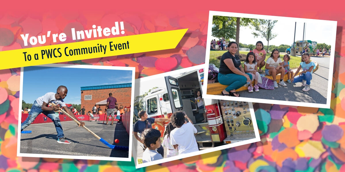 You're Invited to a PWCS Community Event - action images from past PWCS community events
