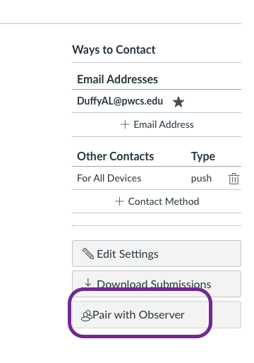 Canvas Page Ways to Contact